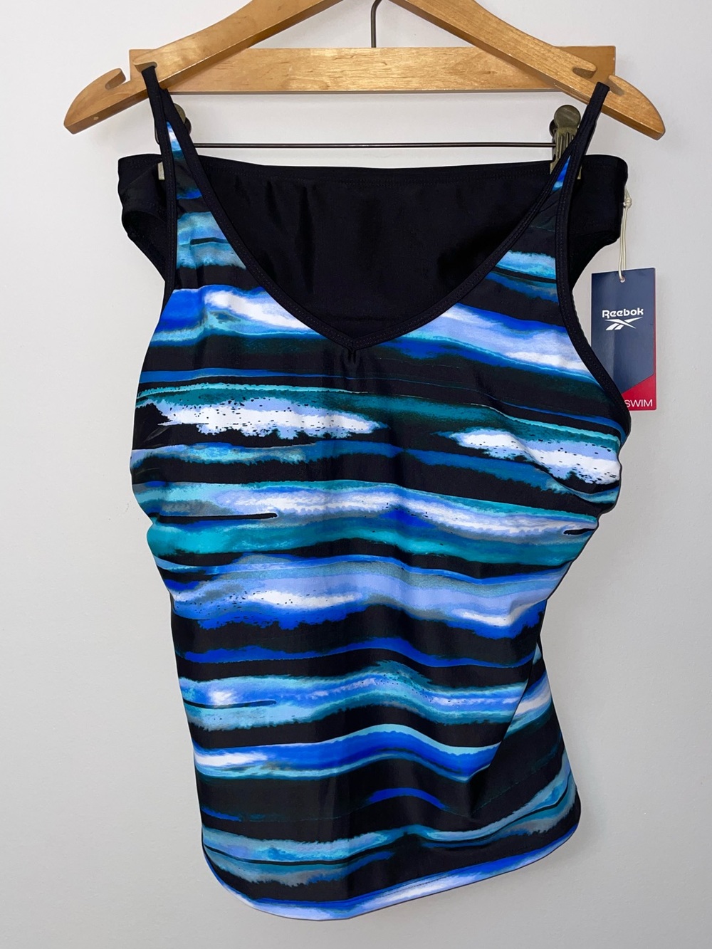 Reebok Tankini Swimsuit Size 12 Women’s NWT Shaper Bottoms Blue & Black